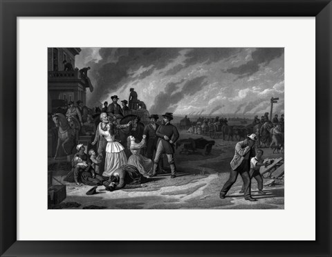 Framed Brigadier General Thomas Ewing of the Union Army evicts Missouri settlers, 1863 Print