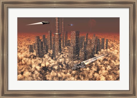 Framed Futuristic City Print