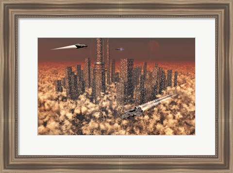 Framed Futuristic City Print