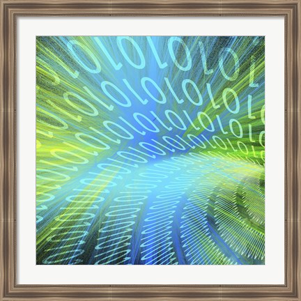 Framed Tunnel of Binary Code Print