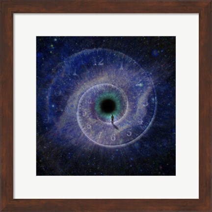 Framed Figure of Man Walking to God&#39;s Eye Print