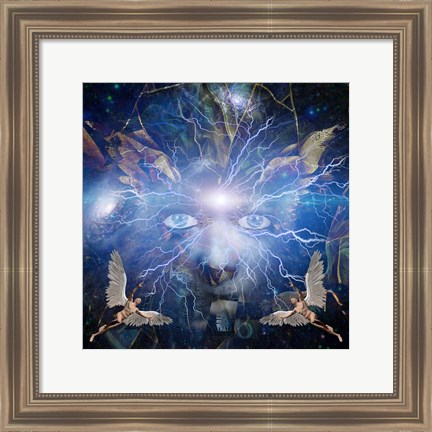 Framed Face of God Men With Wings Represents Angels Print