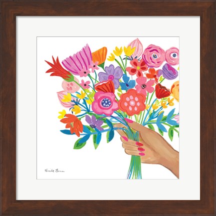 Framed Bunch of Flowers Print