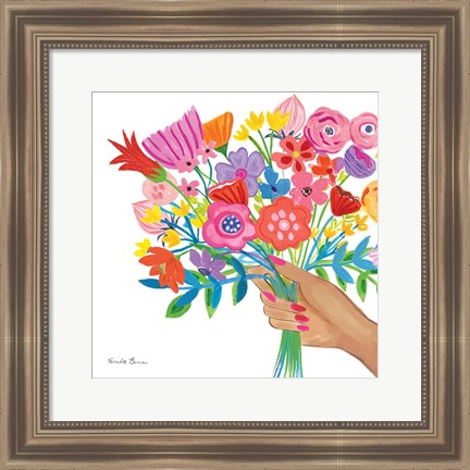 Framed Bunch of Flowers Print