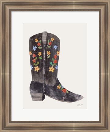 Framed Western Cowgirl Boot III Print