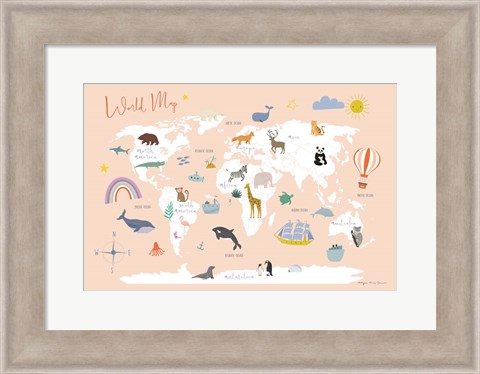 Framed Explore the World Map Print