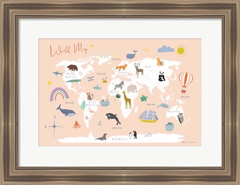 Framed Explore the World Map Print