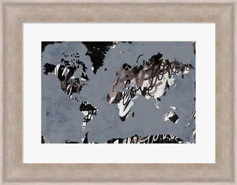 Framed Love the World Map Print