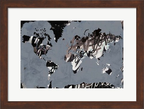 Framed Love the World Map Print