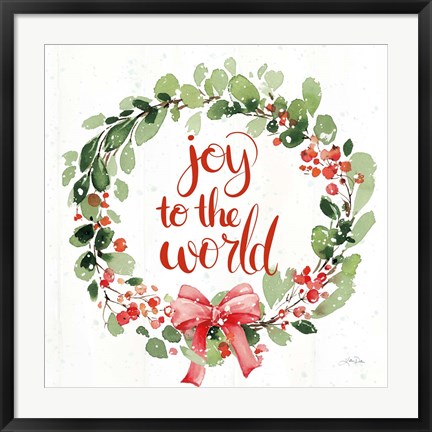 Framed Celebrate the Season Wreath I Print