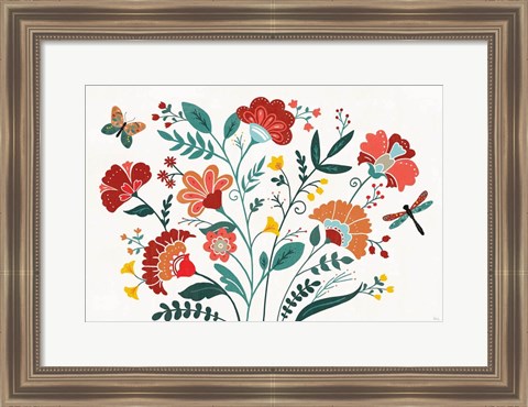 Framed Floral Style I Print