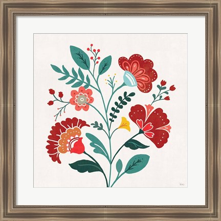 Framed Floral Style III Print