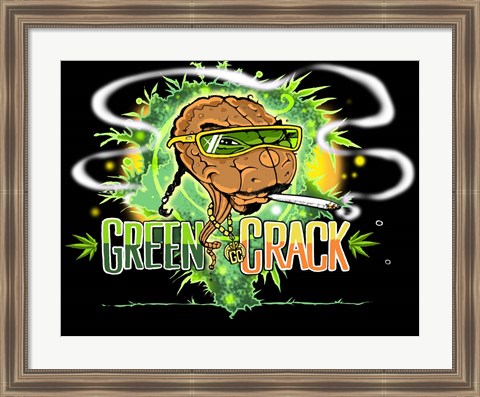 Framed Green Crack Print
