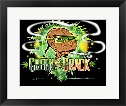 Framed Green Crack Print