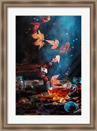 Framed Briar Tea With Autumn Swirl Print