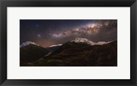 Framed Mount Aspiring - Liverpool Hut Print