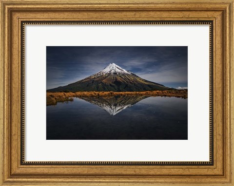 Framed Mount Taranaki - A Starry Night Print