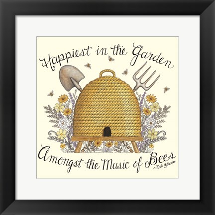 Framed Happiest in the Garden Print