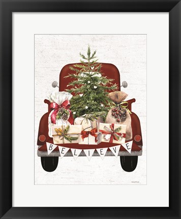 Framed Believe Christmas Truck Print