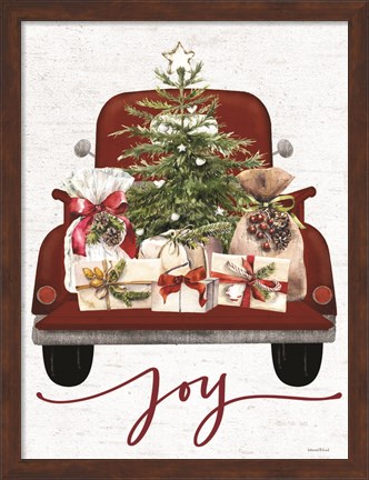 Framed Joy Christmas Truck Print