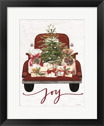 Framed Joy Christmas Truck Print