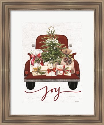 Framed Joy Christmas Truck Print