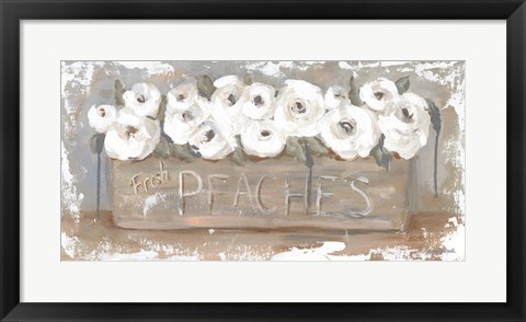 Framed Peach Box Florals Print