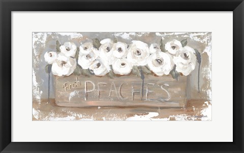 Framed Peach Box Florals Print