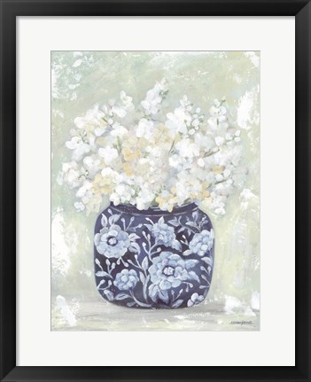 Framed Pretty Petals in Blue Print