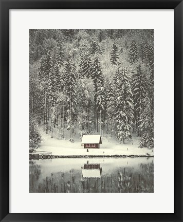 Framed Cabin in the Woods Print