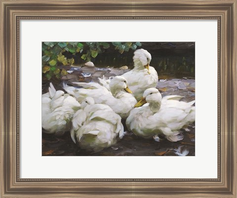 Framed Ducks by the Lake 2 Print