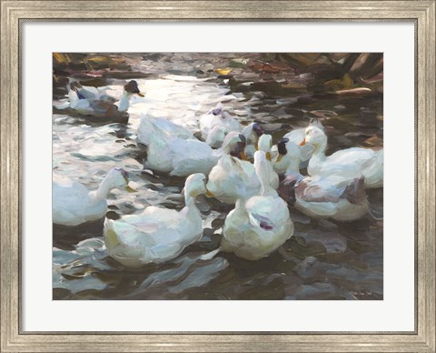 Framed Ducks by the Lake 3 Print