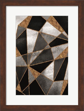 Framed Black Geo Abstracted Print