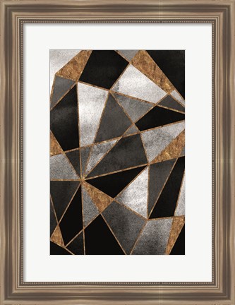 Framed Black Geo Abstracted Print