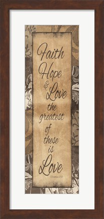 Framed Faith Hope Love Print