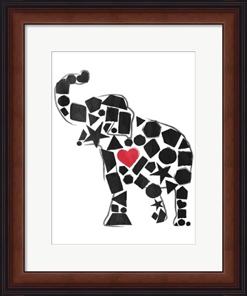 Framed Elephant Shapes Print