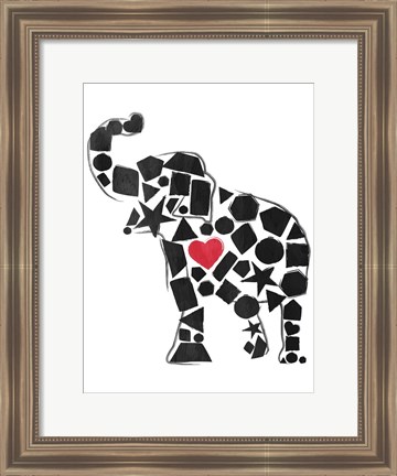 Framed Elephant Shapes Print