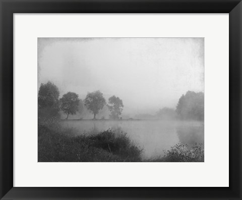 Framed Misty Lake Day Print