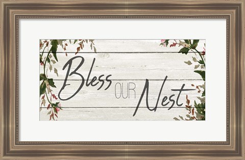 Framed Bless Our Nest Panel Print