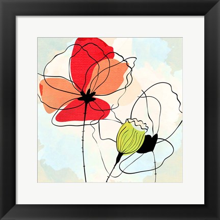 Framed Poppy Square 1 Print