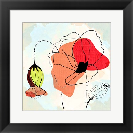 Framed Poppy Square 2 Print