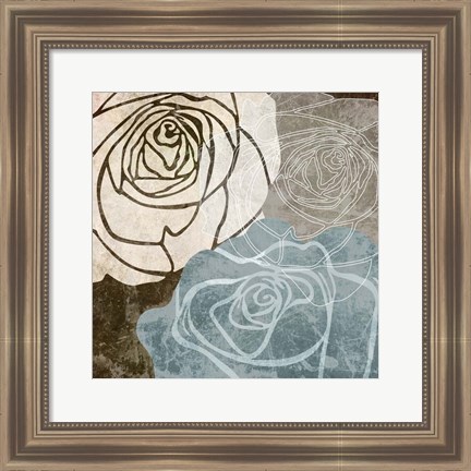 Framed Beige Rose Print