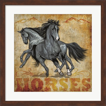Framed Horses 01 Print