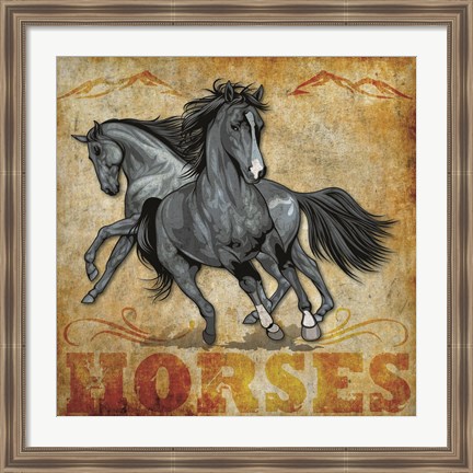 Framed Horses 01 Print