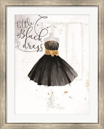 Framed Little Black Gold Dress Print