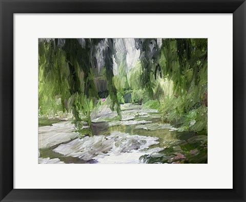 Framed Monets Tranquil Gardens Print