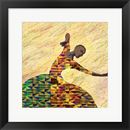 Framed Kente Dancer 1 Print