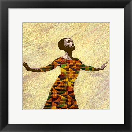 Framed Kente Dancer 2 Print