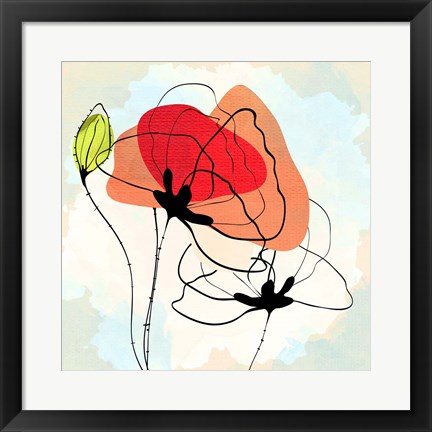 Framed Poppy Square 3 Print