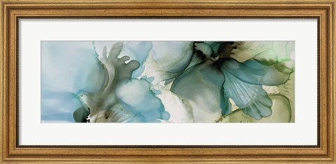 Framed Sage And Teal Florals 1 Print